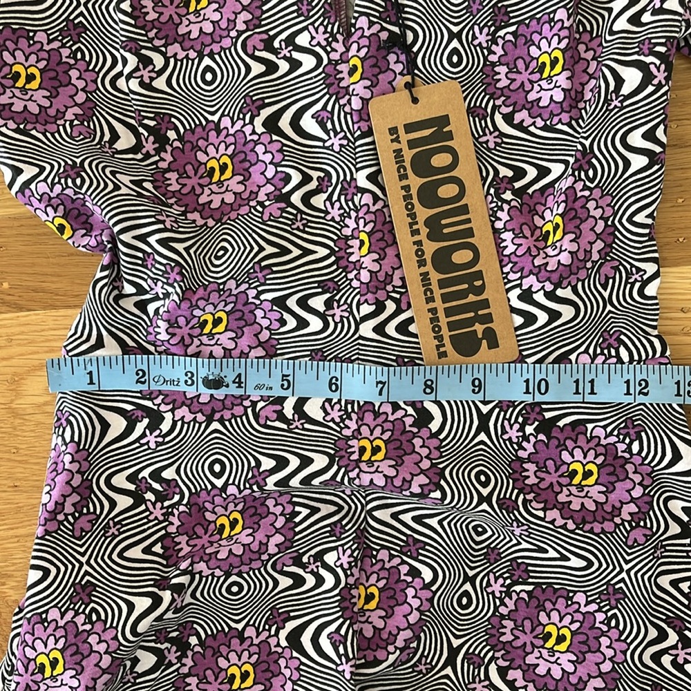 BNWT Nooworks Greta Haze Dress, XS Purple Multicolor Short Sleeve w/Pockets - Picture 8 of 9
